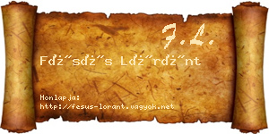 Fésüs Lóránt névjegykártya